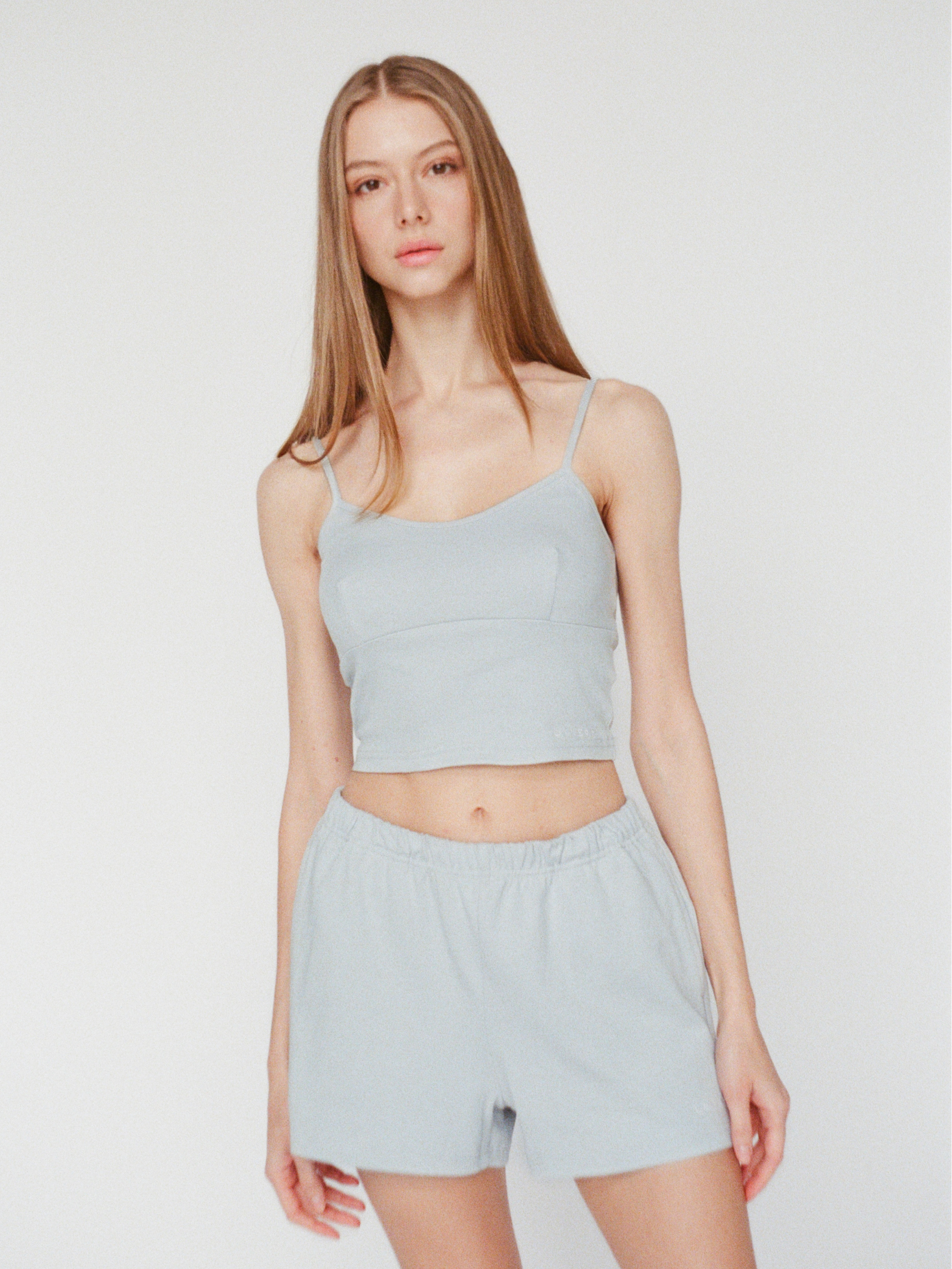 100% organic cotton shorts - powder blue