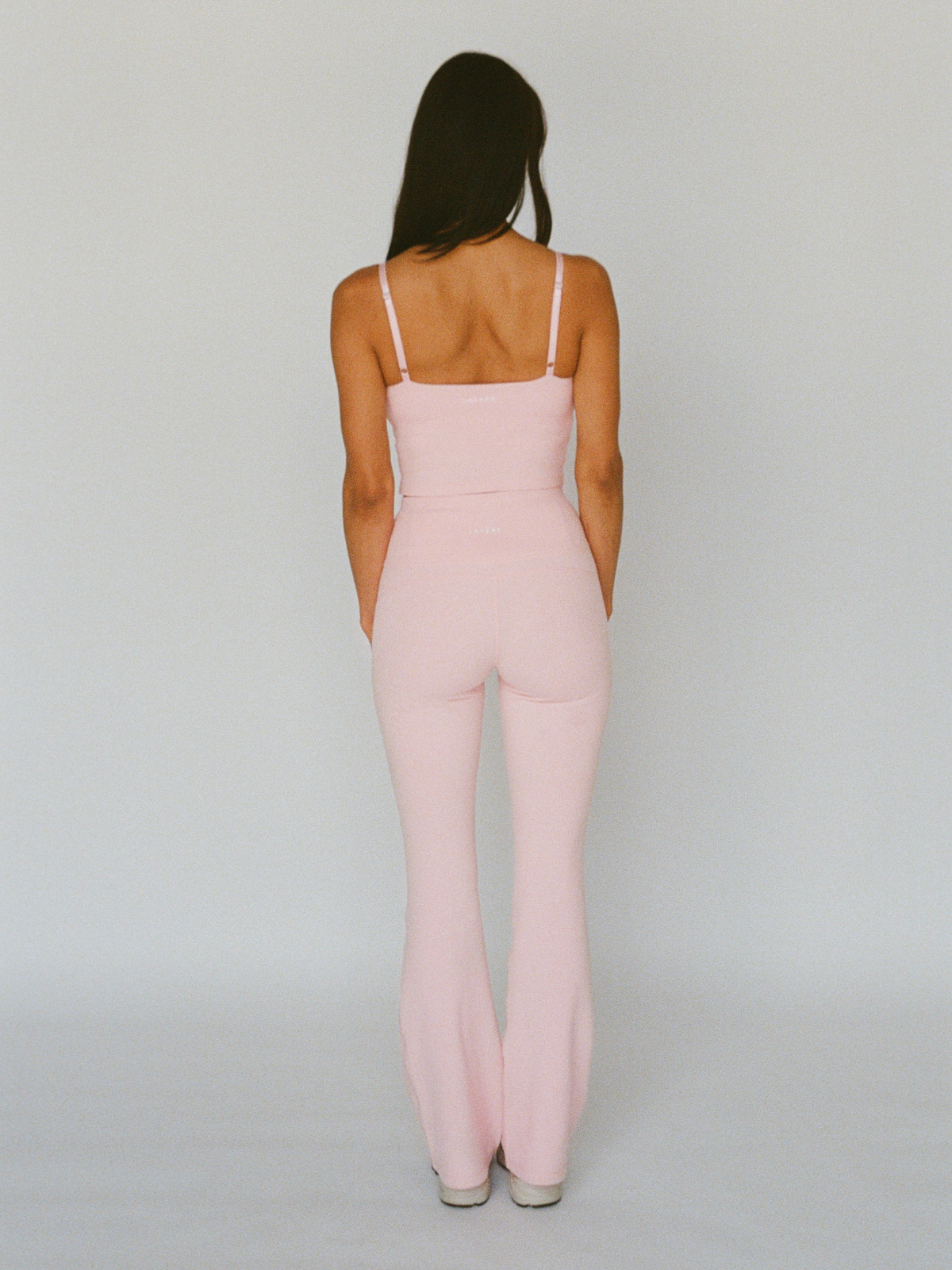 organic cotton flare leggings - ballerina pink