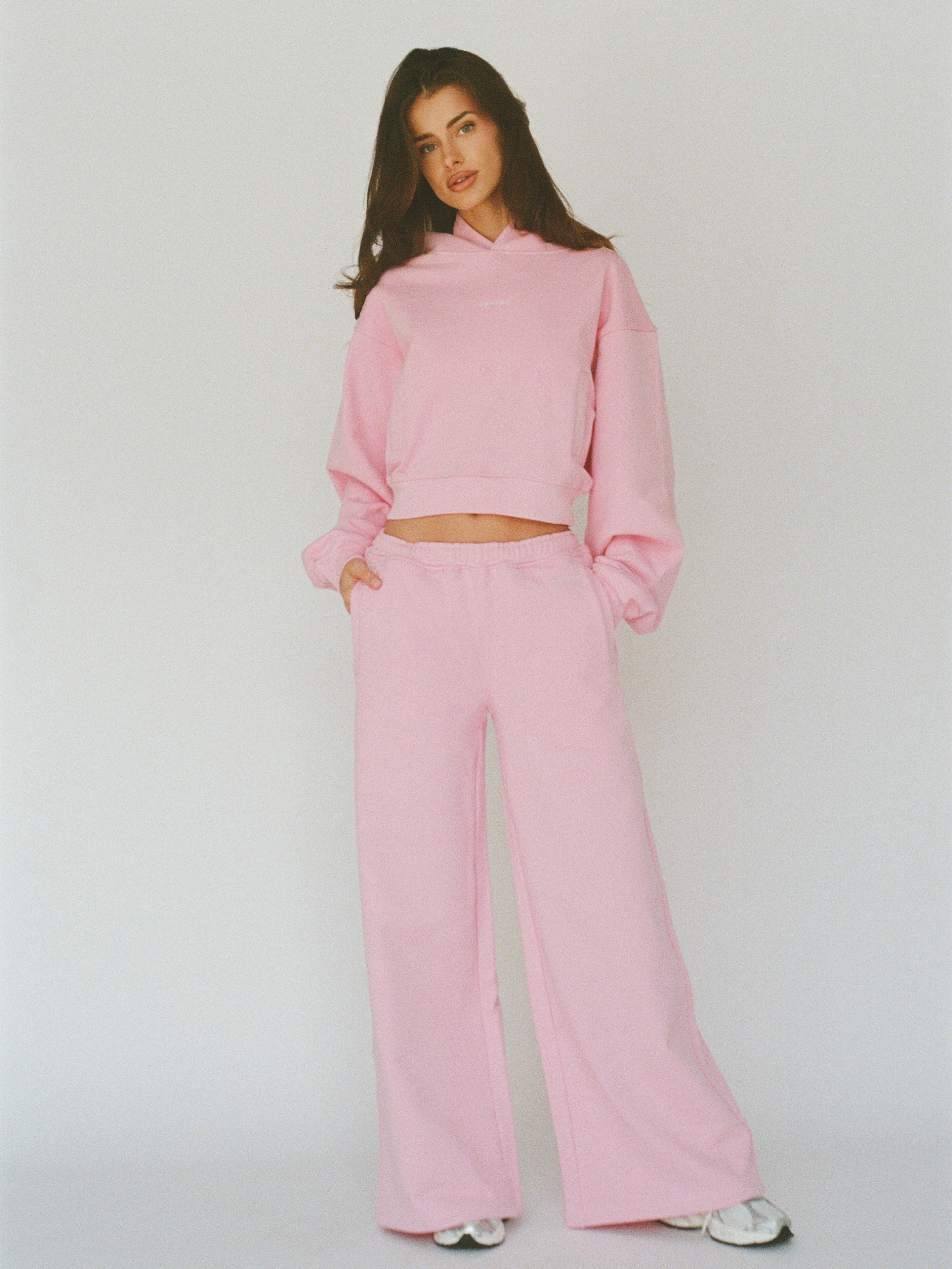100% organic cotton wide pant - bubblegum