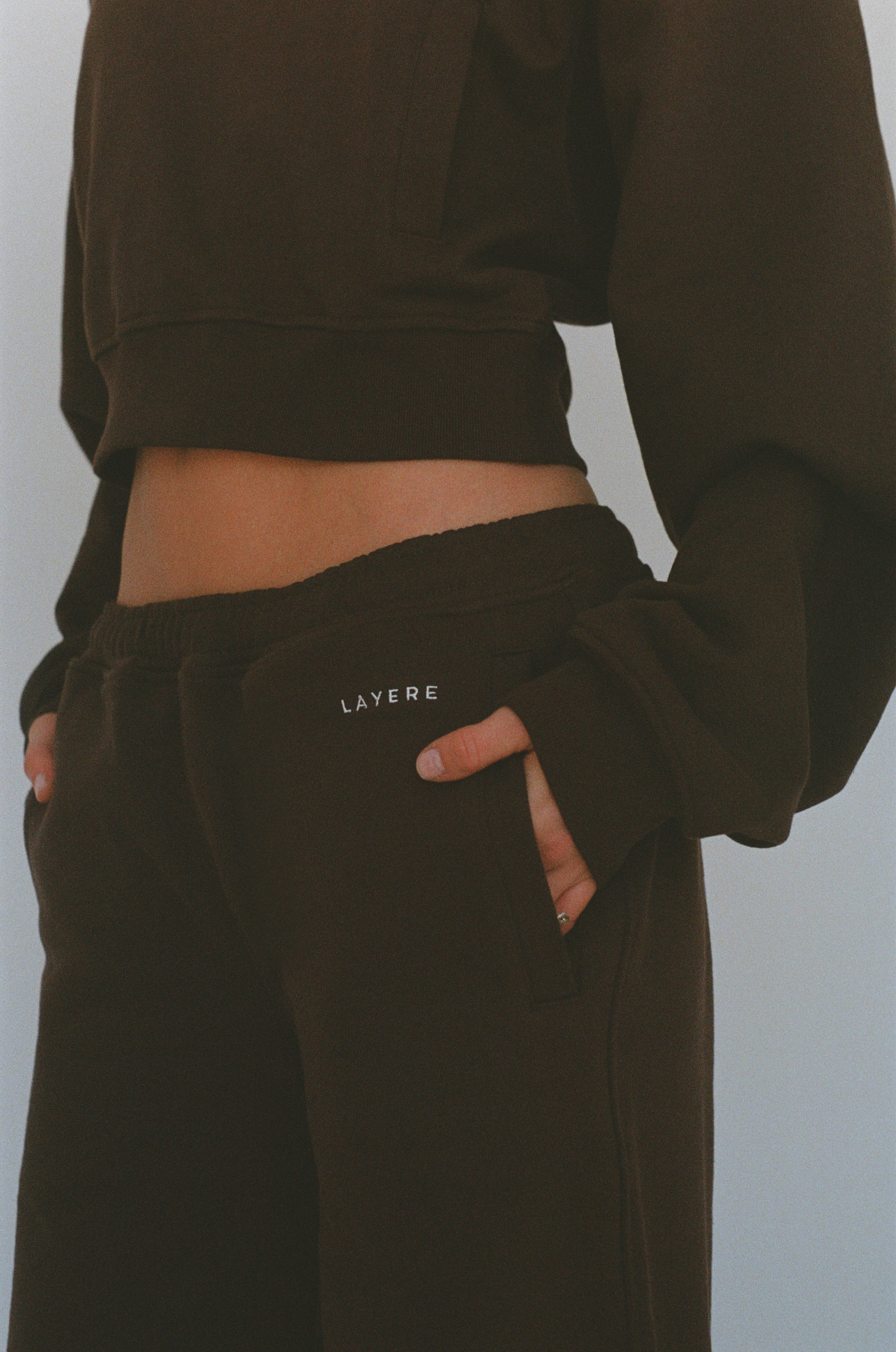 100% organic cotton wide pant - chocolate brown