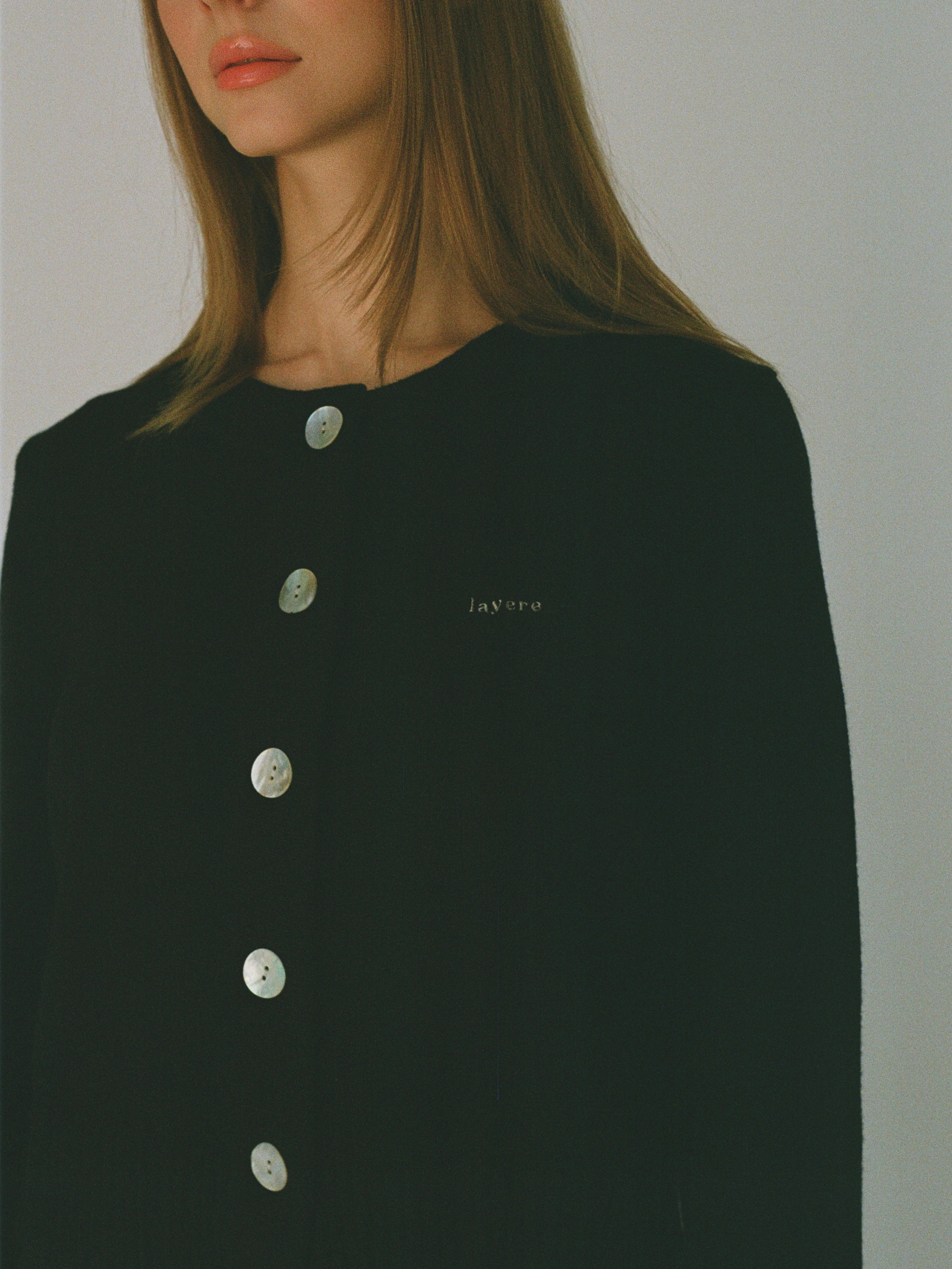 organic cotton cashmere cardigan - black