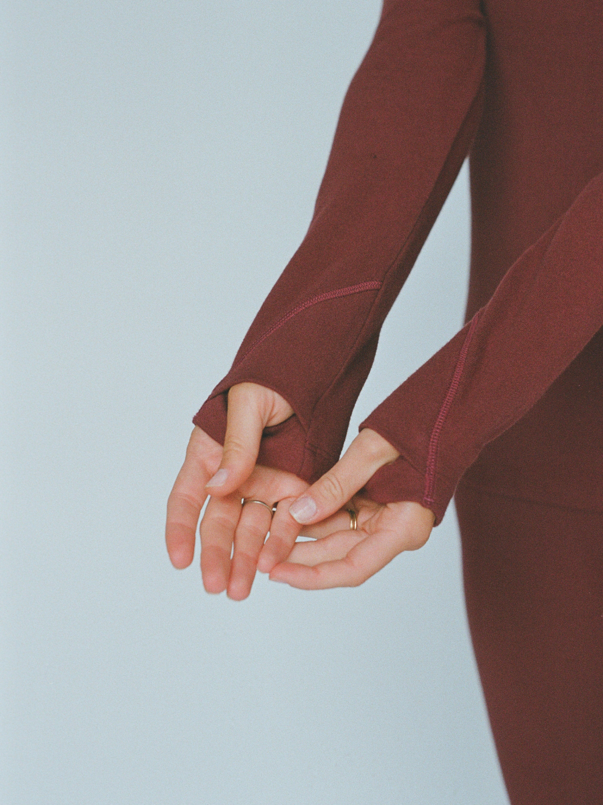 organic cotton long sleeve top – cherry red
